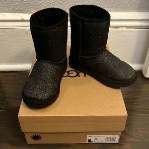 Ugg kids  classic short II glitter black
